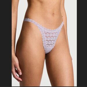Victoria's Secret Daisy Lace String Thong Panty Feather Lilac Color Size XL New